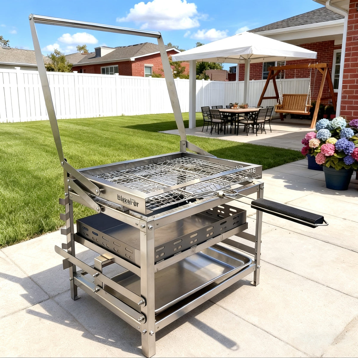 360° Adjustable Charcoal Rotating Grill