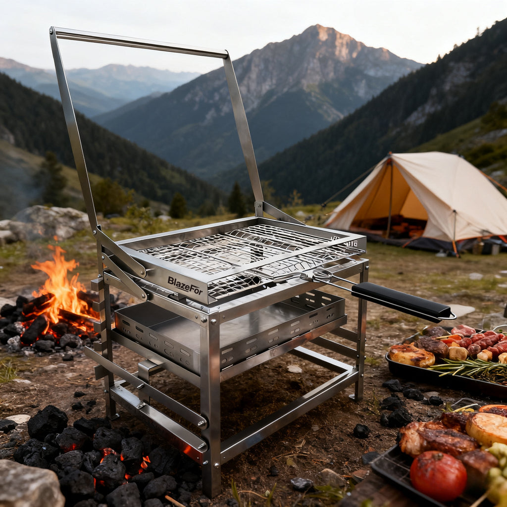 360° Adjustable Charcoal Rotating Grill